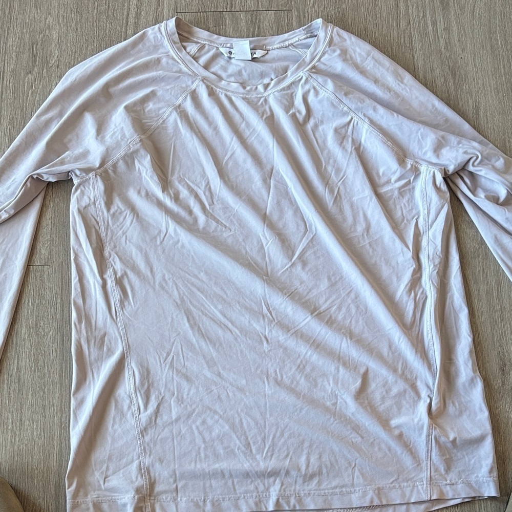 Athleta Light Cream Long Sleeve Tee
